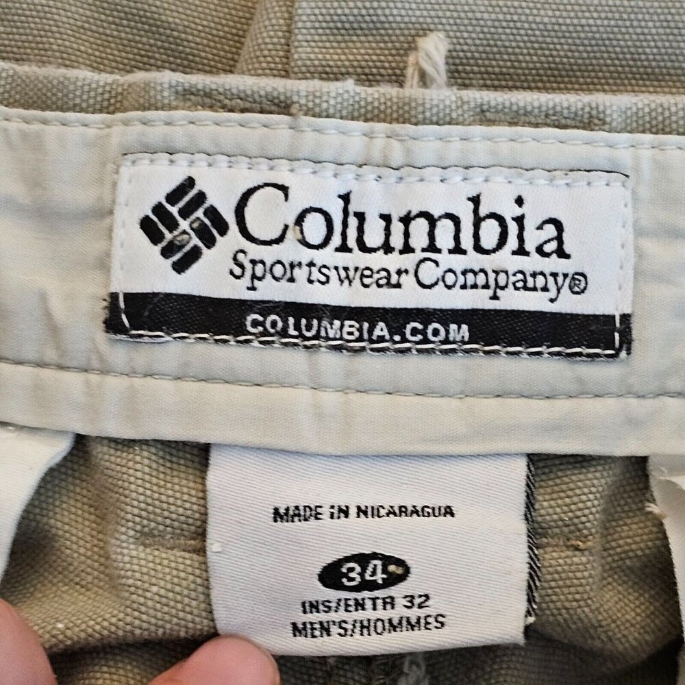 READ Columbia Khaki Pants Mens 34x30 Straight Leg Distressed Outdoor Hiking Y2K - Picture 5 of 14